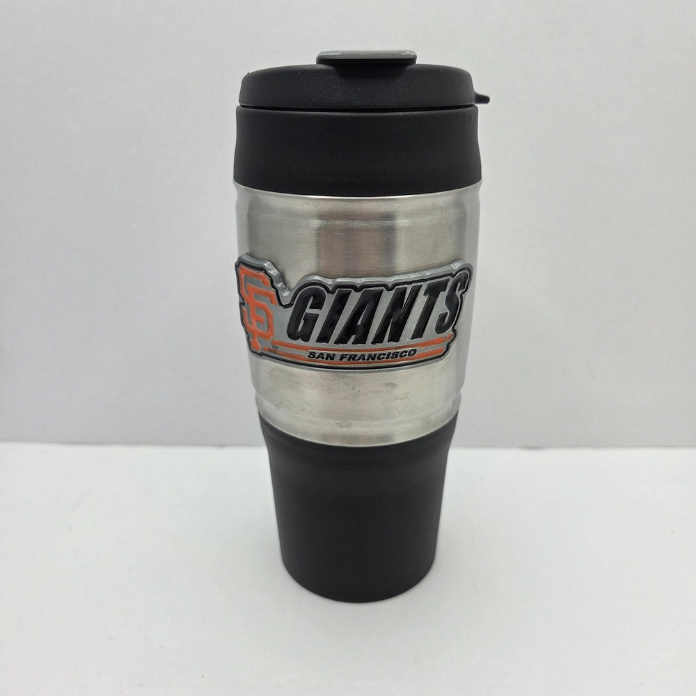 MLB San Francisco Giants Travel Tumbler Mug 18oz Stainless Steel Black Silver